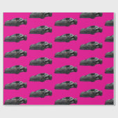 Graues C8 Corvette Sportwagen Handgezeichnet Geschenkpapier (Flach)