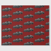 Graues C8 Corvette Sportwagen Handgezeichnet Geschenkpapier (Flach)