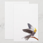 Graues Cockatiel-Briefpapier Briefpapier (Vorne/Hinten)