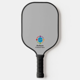 Graues Community Center oder Firmenlogo Pickleball Schläger