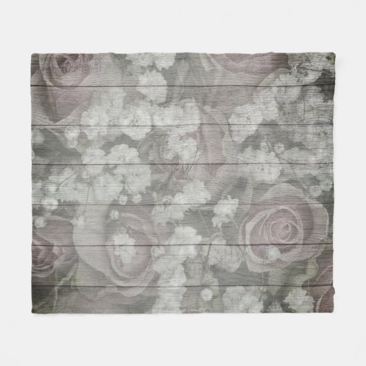 Graues Country-Design Fleecedecke (Vorderseite (Horizontal))