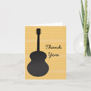 Graues Country-Gitarre-Dankeschön-Karte Dankeskarte