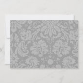 Graues Damask Bridal Dusche Einladungen (Rückseite)