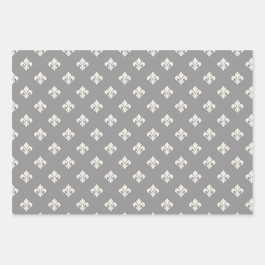 Graues Damaskus-Wrapping Paper Flat Sheet Set 3 Geschenkpapier Set (Vorderseite 3)