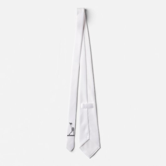 Graues Damen-Goldlogo Krawatte (Rückseite)