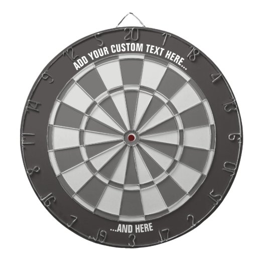 Graues Dartboard mit benutzerdefiniertem Text Dartscheibe (vorne)