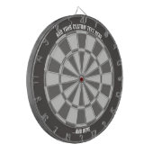 Graues Dartboard mit benutzerdefiniertem Text Dartscheibe (Vorderseite Links)