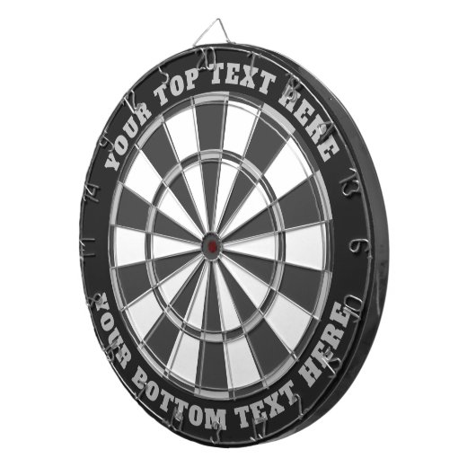 Graues Dartboard mit benutzerdefiniertem Text Dartscheibe (Vorderseite rechts)