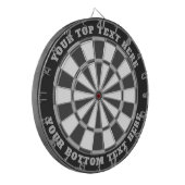 Graues Dartboard mit benutzerdefiniertem Text Dartscheibe (Vorderseite Links)