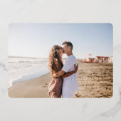 Graues Deko-Monogramm-Foto SAVE THE DATE Folieneinladung (Rückseite)