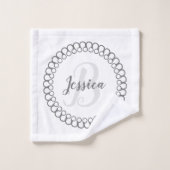 Graues dekoratives Circle Monogram Bath Handtuch S Badhandtuch Set (Waschlappen)