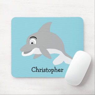 Graues Delfin-Design Mousepad