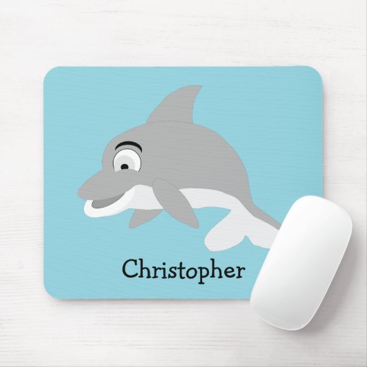 Graues Delfin-Design Mousepad (Mit Mouse)