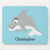 Graues Delfin-Design Mousepad (Vorne)