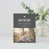Graues Design-Foto Save the Date Postkarten (Stehend Vorderseite)