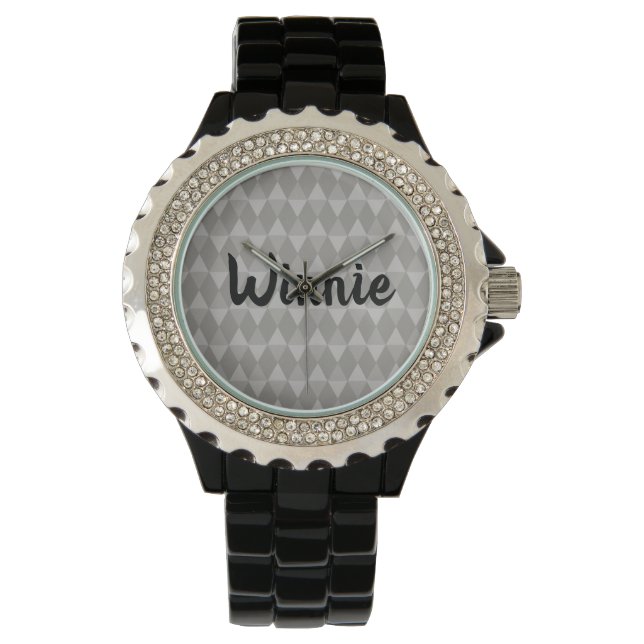 Graues Diamantmuster Armbanduhr (Vorderseite)