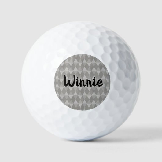 Graues Diamantmuster Golfball (Vorderseite)