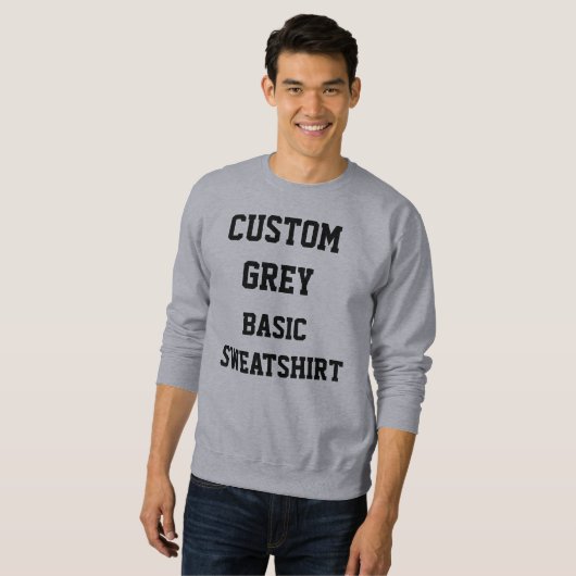 GRAUES die BASIC-SWEATSHIRT der kundenspezifischen Sweatshirt (Vorne ganz)