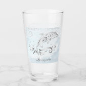 Graues Dolphin Personalisiert Glass Glas (Vorderseite)