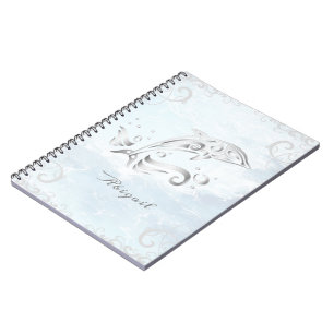 Graues Dolphin-Personalisiert-Notebook Notizblock