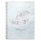 Graues Dolphin-Personalisiert-Notebook Notizblock (Vorderseite)