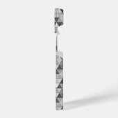 Graues Dreieck-Retrogeometrie Monogramm iPhone Hülle (Linke Seite)