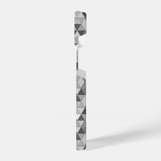 Graues Dreieck-Retrogeometrie Monogramm iPhone Hülle (Linke Seite)