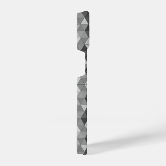 Graues Dreieck-Retrogeometrie Monogramm iPhone Hülle (Rechte Seite)