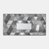 Graues Dreieck-Retrogeometrie Monogramm Schreibtischunterlage (Tastatur & Maus)