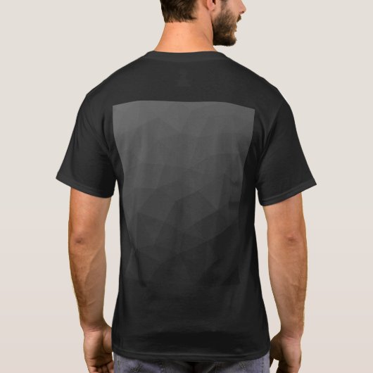 Graues dunkles Gradient Geometric Mesh Pattern T-Shirt (Rückseite)