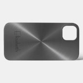 Graues Edelstahlmetall Case-Mate iPhone Hülle (Rückseite (Horizontal))