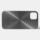 Graues Edelstahlmetall Case-Mate iPhone Hülle (Rückseite (Horizontal))