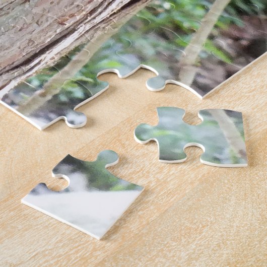 Graues Eichhörnchen auf Tree Trunk Puzzle (Seite)