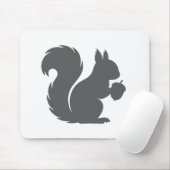 Graues Eichhörnchen auf weißem Hintergrund Mousepad (Mit Mouse)
