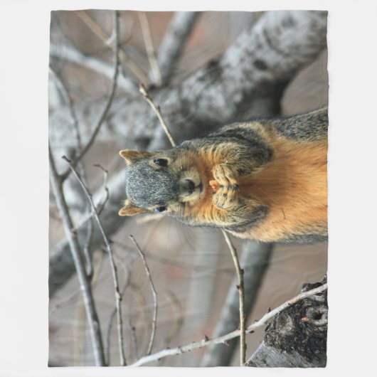 GRAUES EICHHÖRNCHEN FLEECEDECKE (Vorderseite)