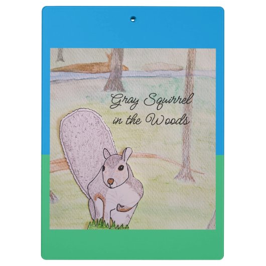 Graues Eichhörnchen im Wald Klemmbrett (Rückseite)