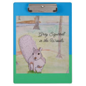 Graues Eichhörnchen im Wald Klemmbrett (Vorderseite)