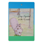 Graues Eichhörnchen im Wald Mini Klemmbrett (Rückseite)