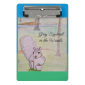 Graues Eichhörnchen im Wald Mini Klemmbrett (Vorderseite)