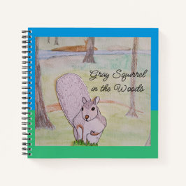 Graues Eichhörnchen im Wald Notizblock