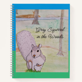 Graues Eichhörnchen im Wald Notizblock