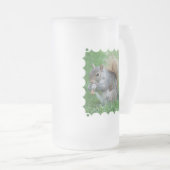 Graues Eichhörnchen-mattierte Bier-Tasse Mattglas Bierglas (VorderseiteRechts)