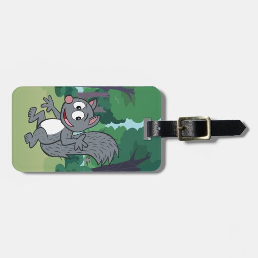 Graues Eichhörnchen-Wellenartig bewegen Gepäckanhänger (Vorderseite horizontal)