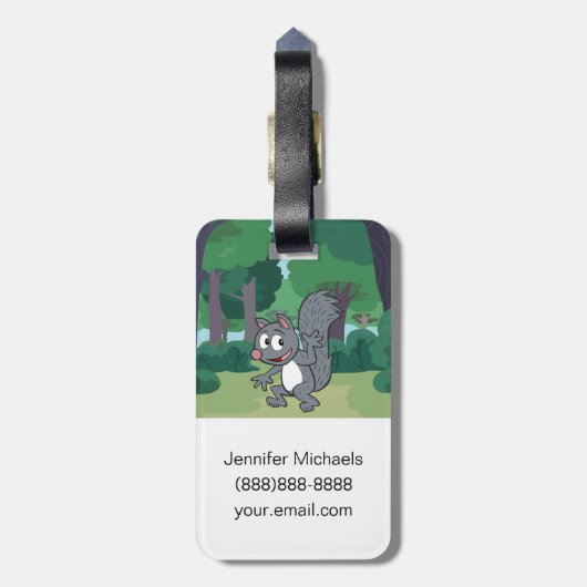 Graues Eichhörnchen-Wellenartig bewegen Gepäckanhänger (Rückseite vertikal)