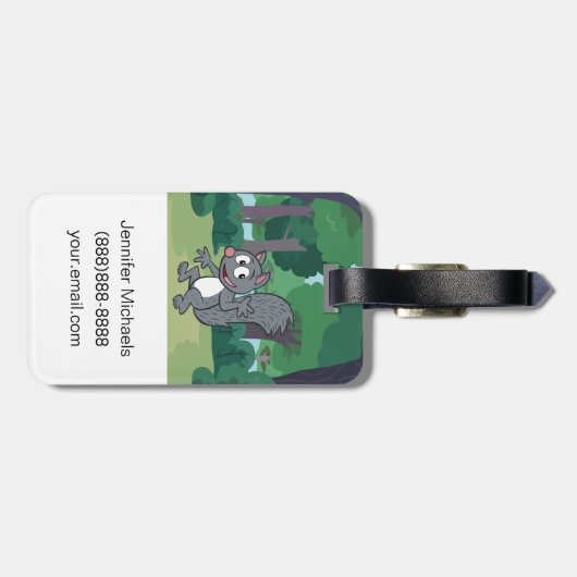 Graues Eichhörnchen-Wellenartig bewegen Gepäckanhänger (Rückseite horizontal)