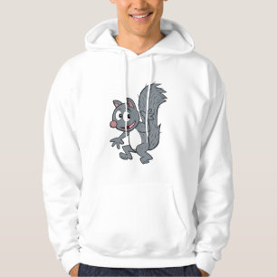Graues Eichhörnchen-Wellenartig bewegen Hoodie