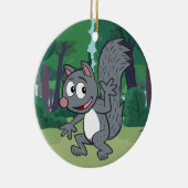 Graues Eichhörnchen-Wellenartig bewegen Keramikornament (Rechts)