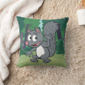 Graues Eichhörnchen-Wellenartig bewegen Kissen (Decke)