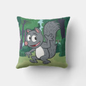 Graues Eichhörnchen-Wellenartig bewegen Kissen (Rückseite)