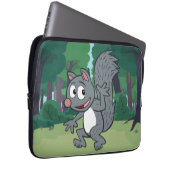 Graues Eichhörnchen-Wellenartig bewegen Laptopschutzhülle (Vorne Rechts)
